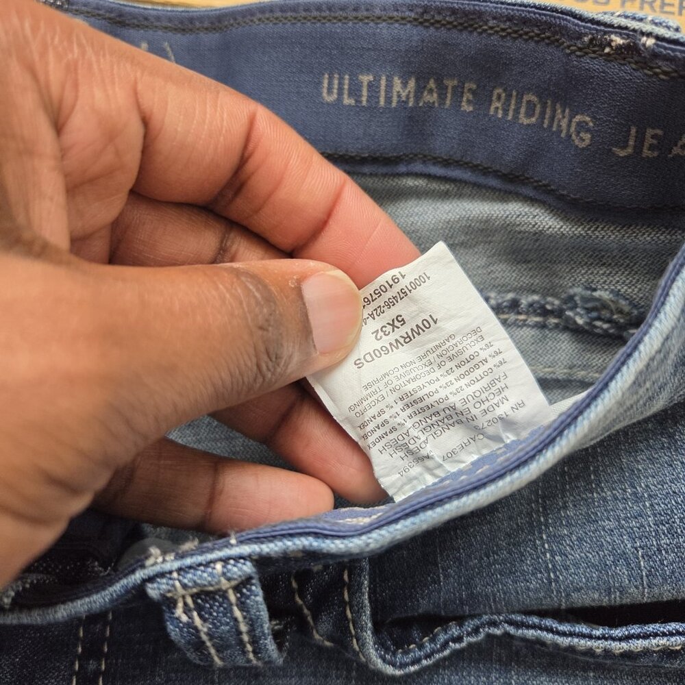 Wrangler Willow Ultimate Riding Jeans Womens 5/32 Bootcut Stretch Dark Wash - Picture 3 of 6